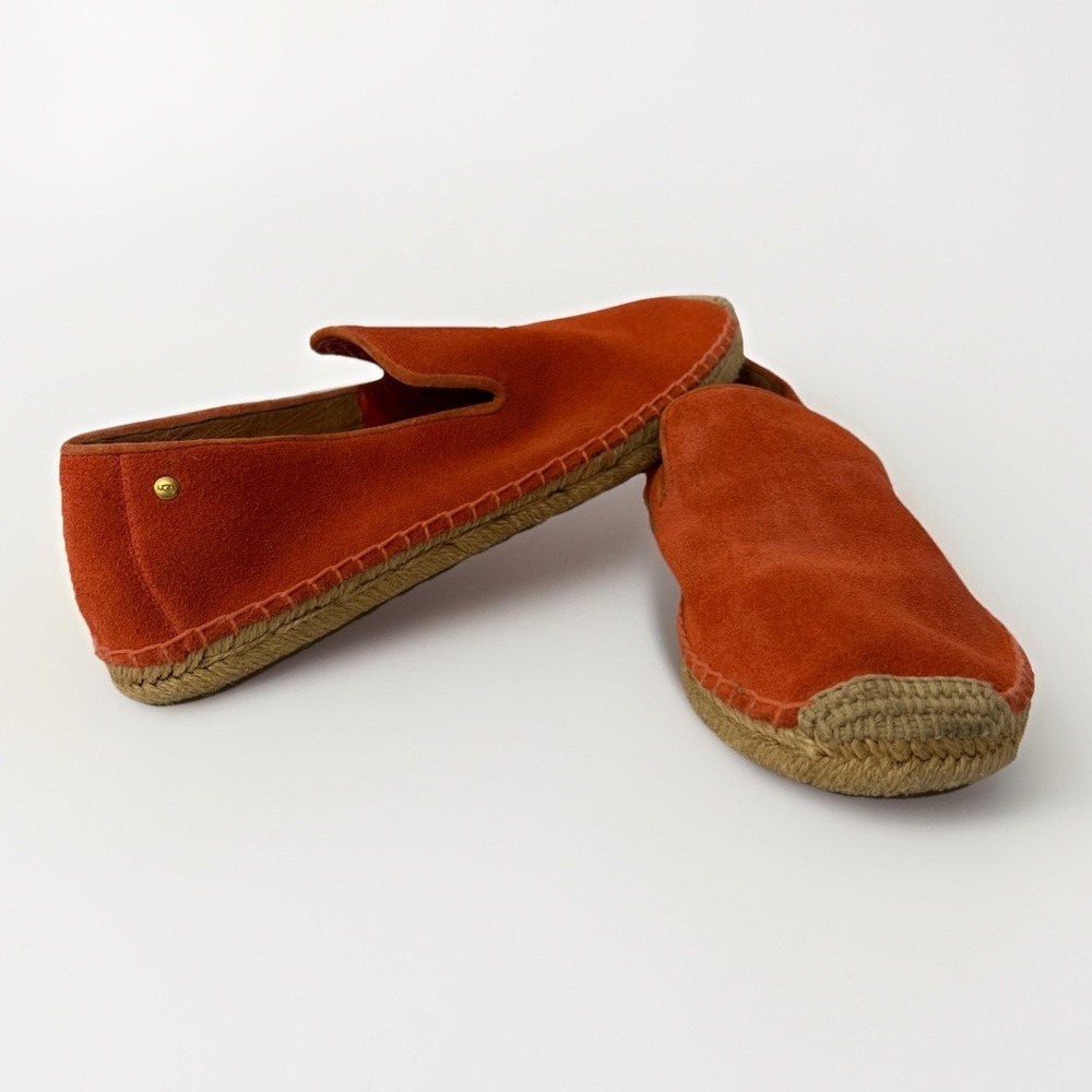 UGG Australia Sandrinne II Hazard Orange Suede Espadrille Loafers Size 10